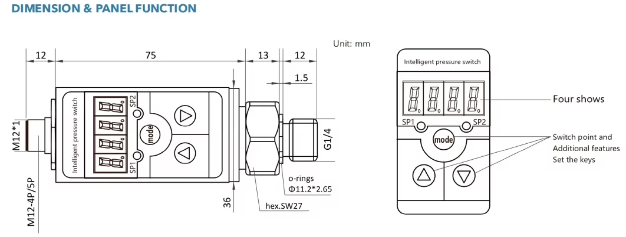 Factory OEM Digital Pressure Sensor Transmitter Adjustable Hydraulic Pneumatic Alarm Electronic Pressure Switch Controller
