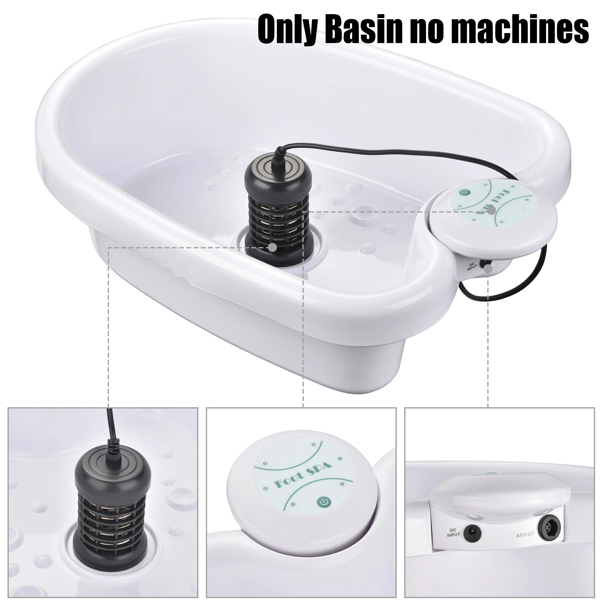 Foot BathTub Detox Ionic Basin for Foot Spa Bath Machine Footspa Bucket Vibration Whirlpool Care Arrays Aqua Relieves Fatigue