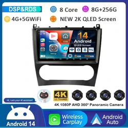 Android 14 Carplay Auto Car Radio For Benz W203 W209 C180 C200 C220 C230 Video Multimediale Player Auto Autoradio GPS 360 Camera