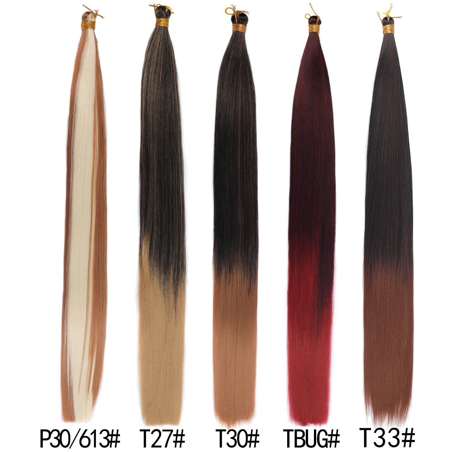 30inch Straight Hair Extensions 150g Bone Straight Braiding Hair Soft Synthetic Bundles Crochet Braids Hair Bundles for Braiding