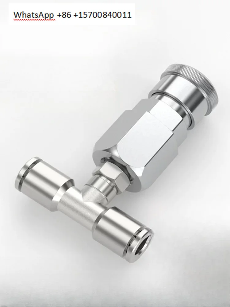 3PCSTee connector, connect pneumatic air storage tank conversion head, quick plug and quick screw of automotive air compressor