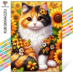 5D Diamond Mosaic Cat Animal New Product Full Square/Round Diamond Painting Sunflower Embroidery DIY Handmade Gift