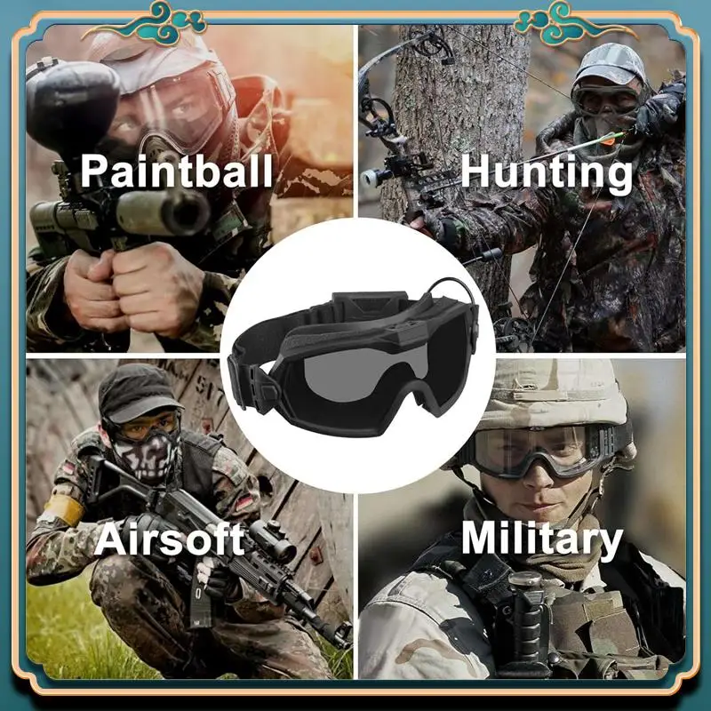 

Latest Anti Fog Goggle With Fan And Interchangeable Lens, Safety Goggles & Glasses For Cycling Paintball Hunting Motorcycle