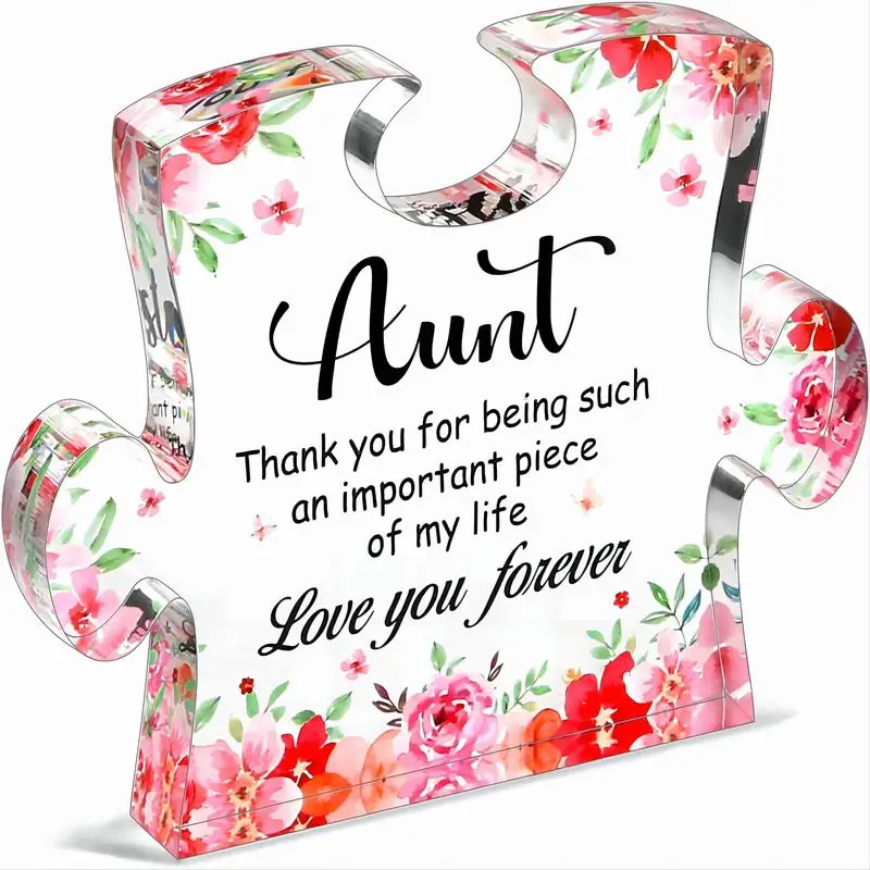 Aunt Gifts, Auntie Gift Ideas - Acrylic Block, Mothers Day Birthday Thanksgiving Gifts for Aunts from Niece Nephew