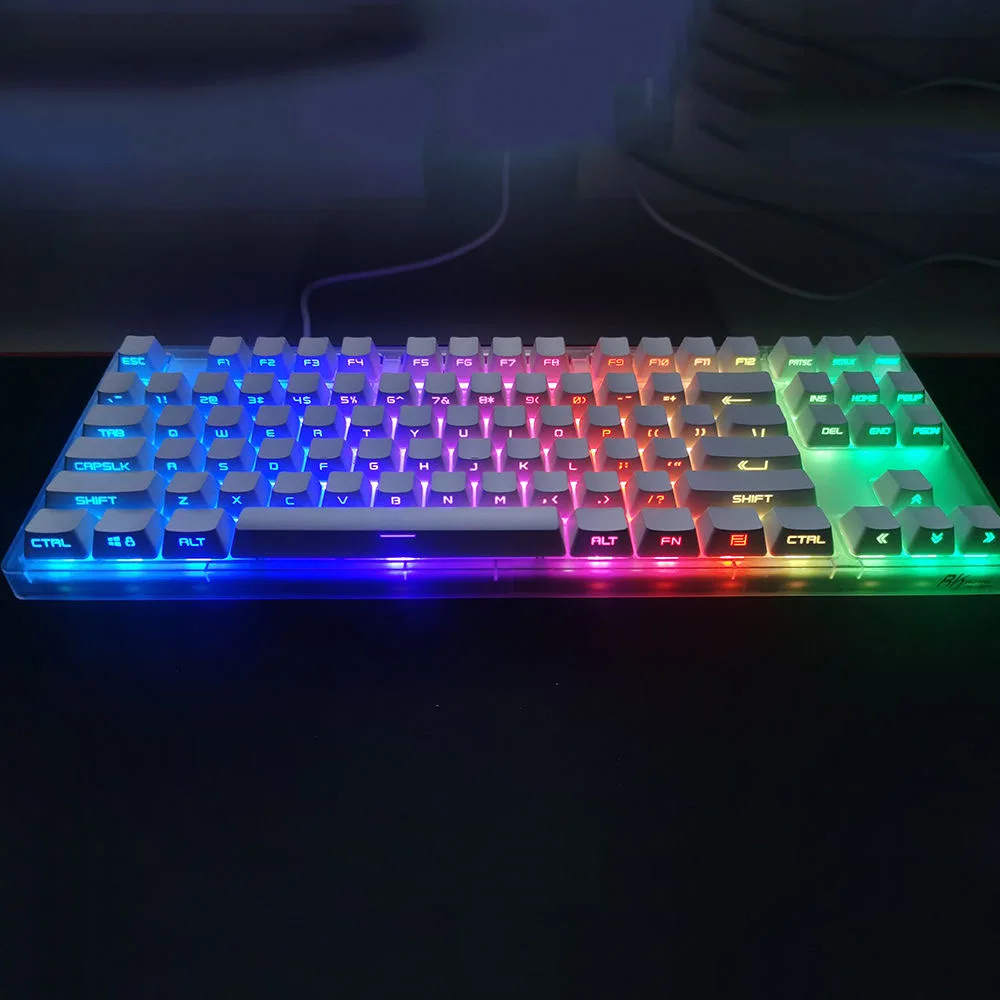 131 Key Backlit RGB white black PBT Keycaps OEM Profile Double-shot Key cap For 60% 61/64/68/87/104 Mechanical Gamer Keyboard