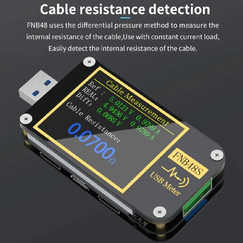 Imagem -02 - Amperímetro e Voltímetro Testador Usb Qc4 Mais Pd3.0 2.0 Pps Protocolo de Carregamento Rápido Fnb48-voltímetro