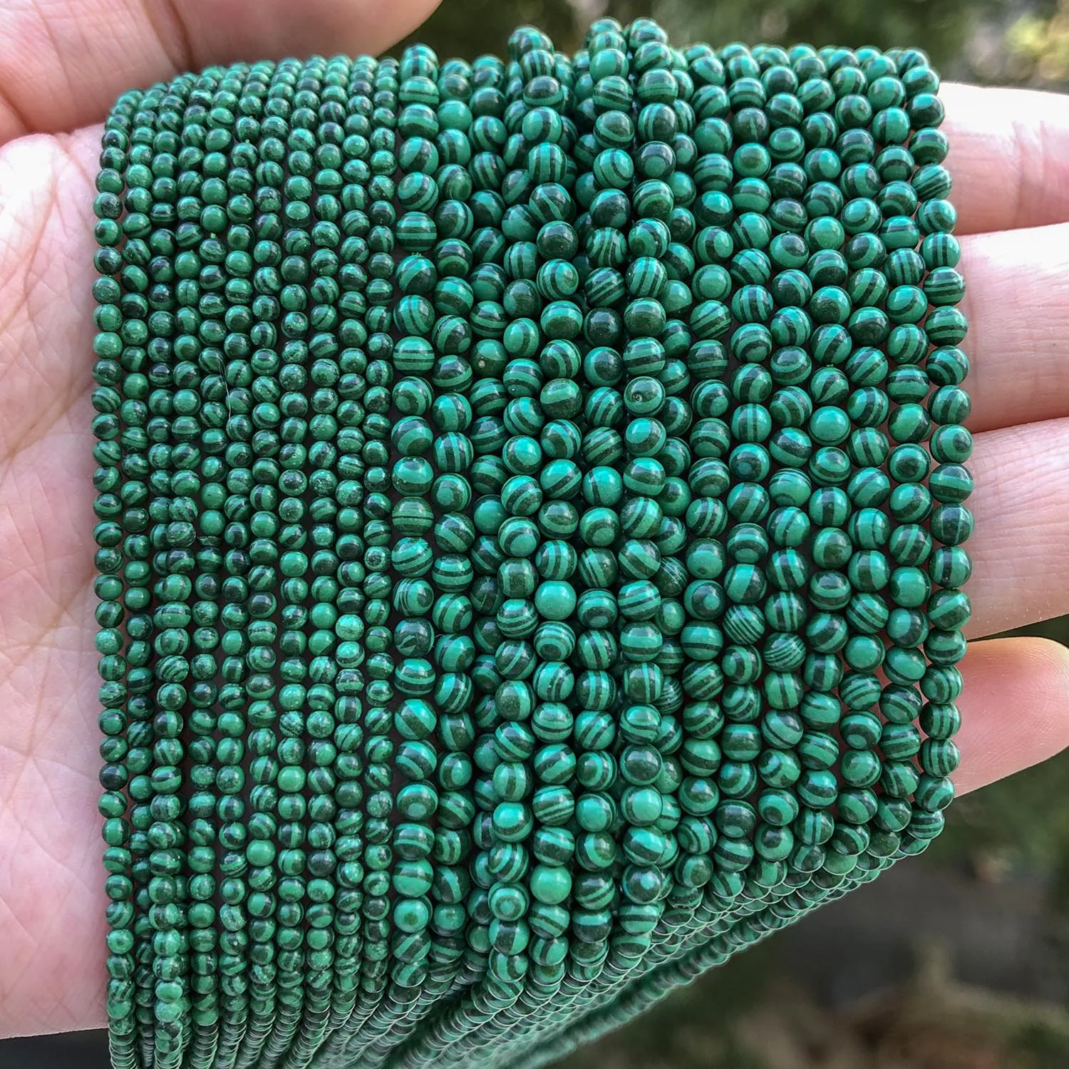 2mm 3mm Natural Stone Malachite Small Bead for diy Charm Waistchain Accessory Elegant Tiny Bracelet Necklace Jewelry Making