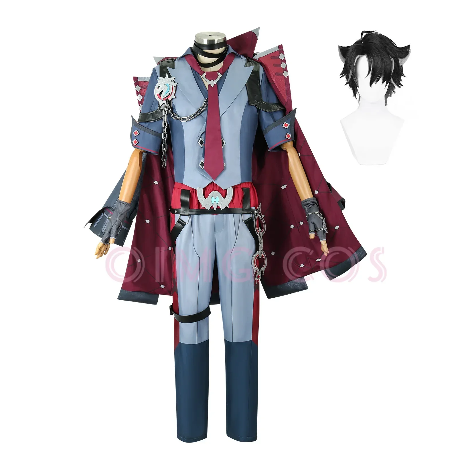 Genshin-Disfraz de Wriothesley de impacto, uniforme, peluca, Cosplay, estilo Anime chino, Disfraces de Halloween, juego para hombres