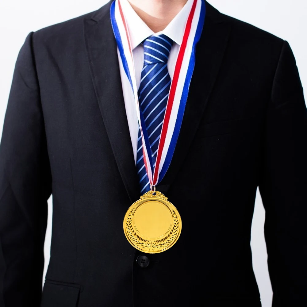 30-10PCS Round Winner Medals Gold Silver Bronze Award Medal with Neck Ribbon 1st 2nd 3rd Prizes Medals Sport Competition Present