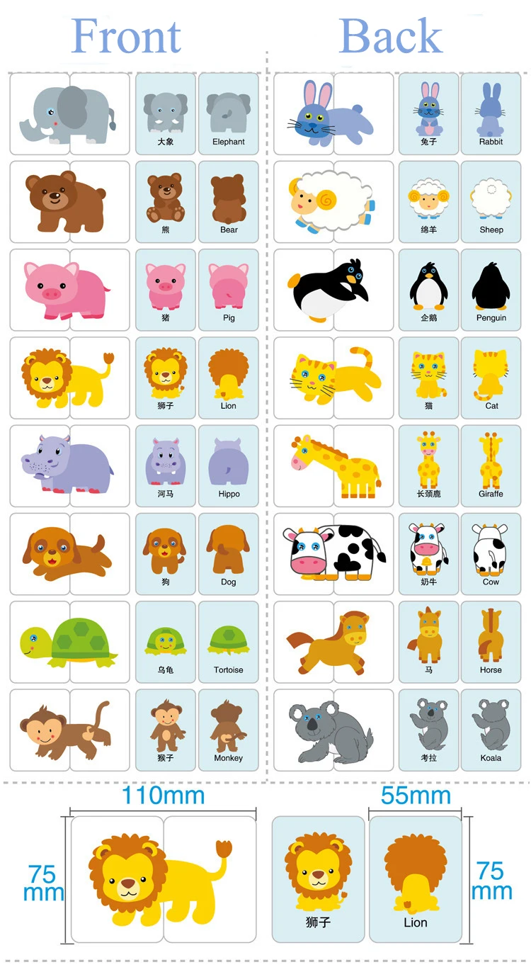 جديد الاطفال الإدراك الألغاز لعب طفل صندوق حديد بطاقات مطابقة لعبة البطاقات المعرفية مركبة الفاكهة الحيوان الحياة مجموعات زوج لغز