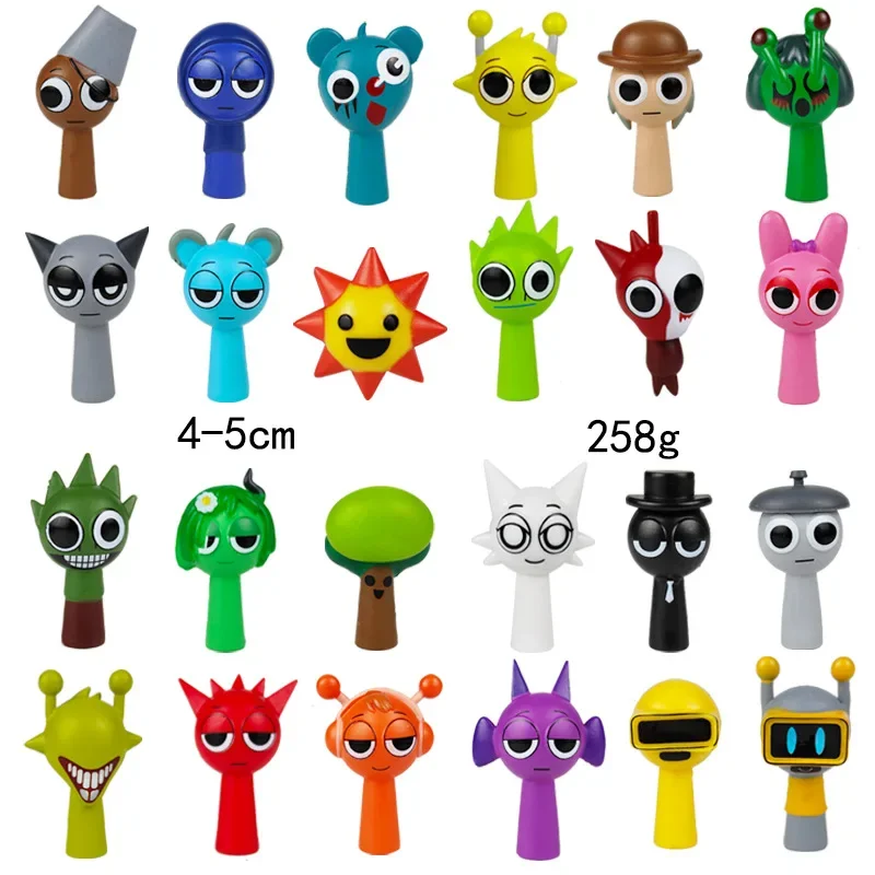 24pcs 4.5cm Funny Sprunki Figuras Model PVC Sprunki Game Action & Toy Figures
