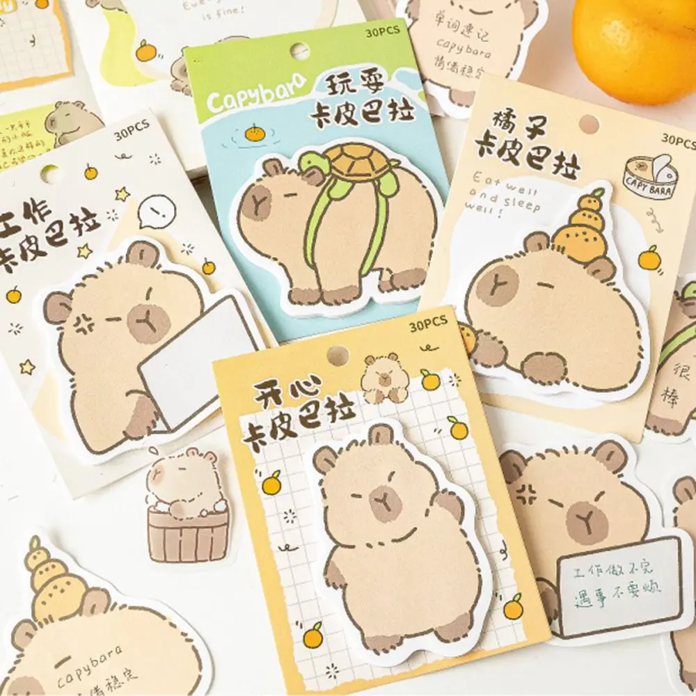 Capybara Cartoon animals Memo Pad Sticky Notes Pad Decorative Stationery Stickers Office School Supplies children\'s day gift