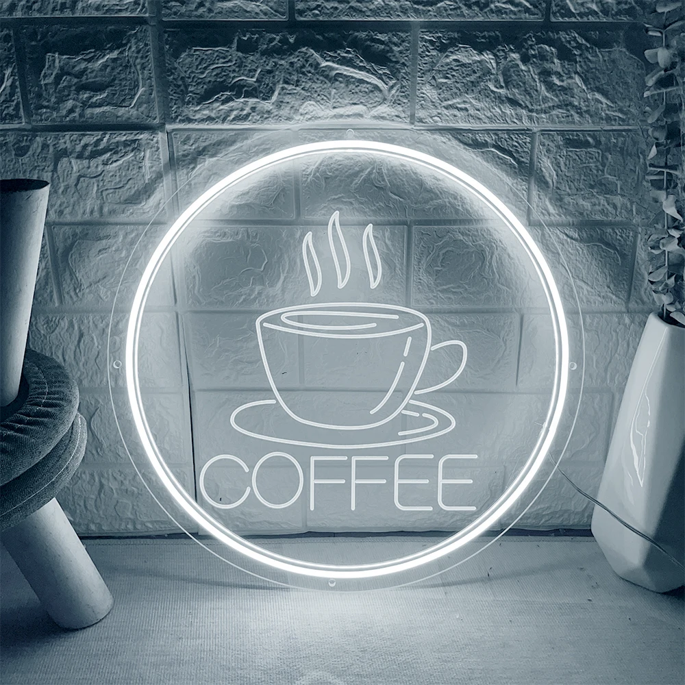 Coffee Neon Sign Carved Acrylic Plate Neon Light For Cafe Wall Decor Business Neon Signs For Cafes Coffee Shop Room Decoration