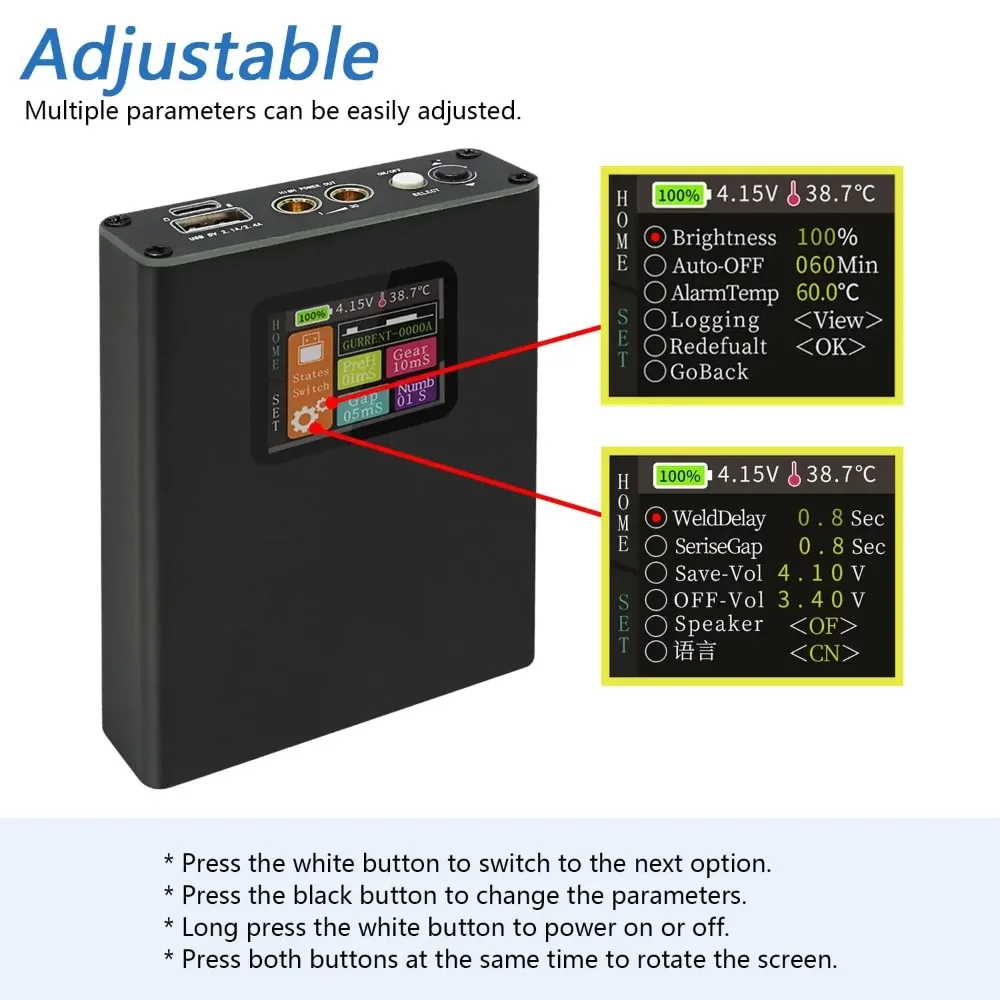 ‌Portable 18650 Lithium Battery Spot Welder Kit with 30-Speed Adjustable Digital Color Display‌