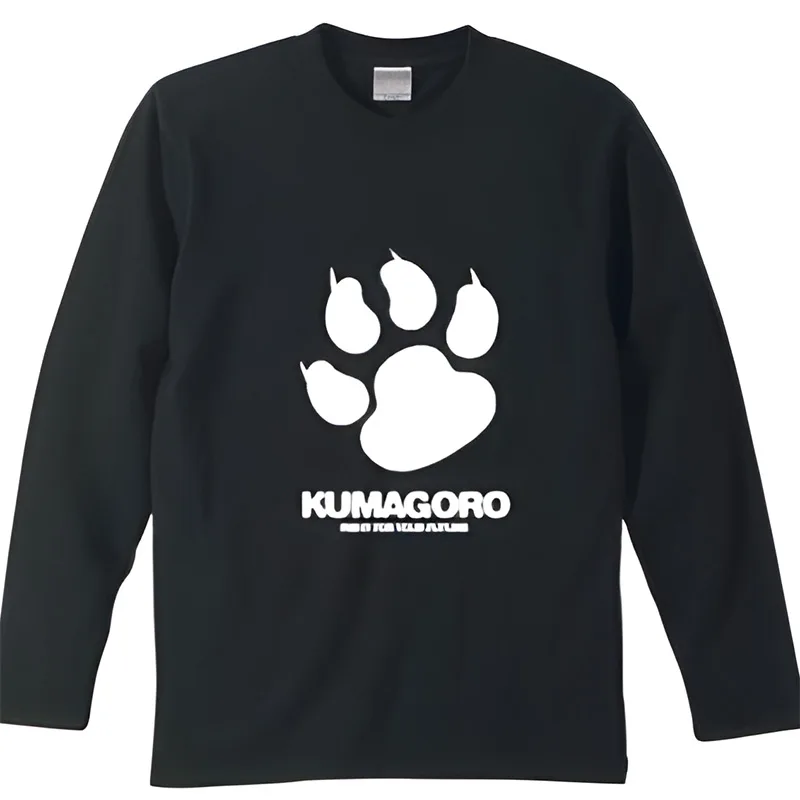 

Limited Edition KUMAGORO Men's Bear Paw T-shirt Casual Custom T Shirt Rag Bear Cotton Tops O-neck Long Sleeve Tshirt M L XL XXL