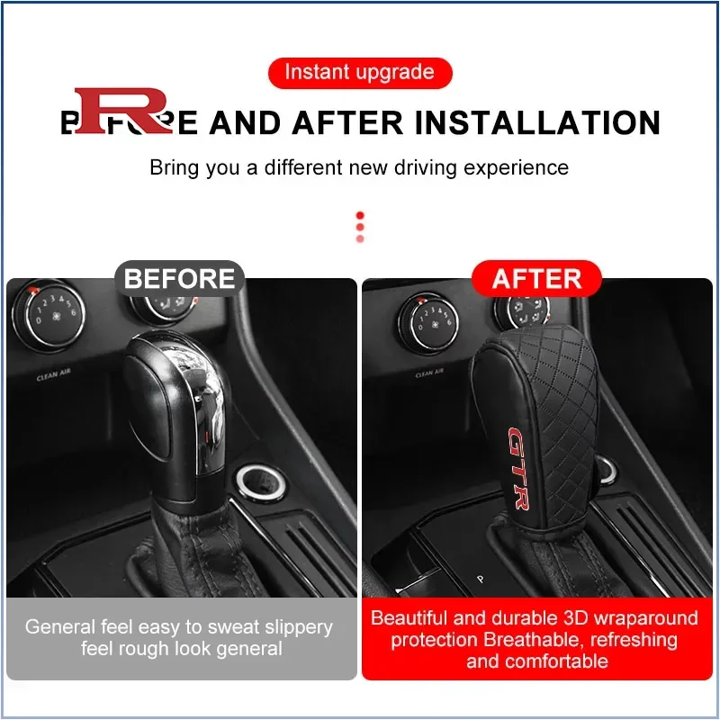 Car Gear Shift Handle Cover Shifter Protect Case for Nissan Nismo GTR X-trail Qashqai J10 Tiida Juke Note Patrol Almera Hub Caps view 4