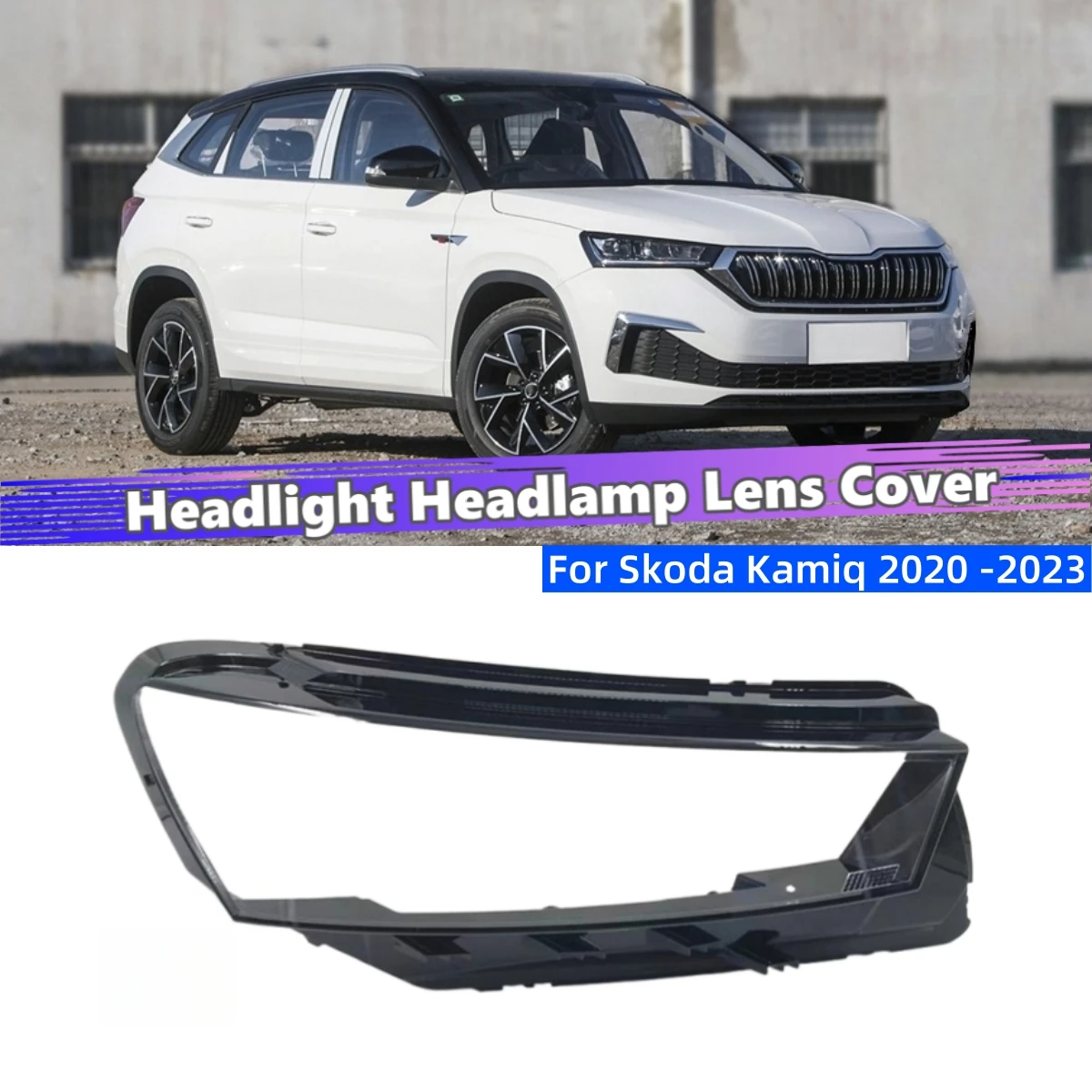 

For Skoda Kamiq 2020 2021 2022 2023 Automotive Accessories Lampshade Headlight Lens Car Front Headlight Lens Cover Lights Shell