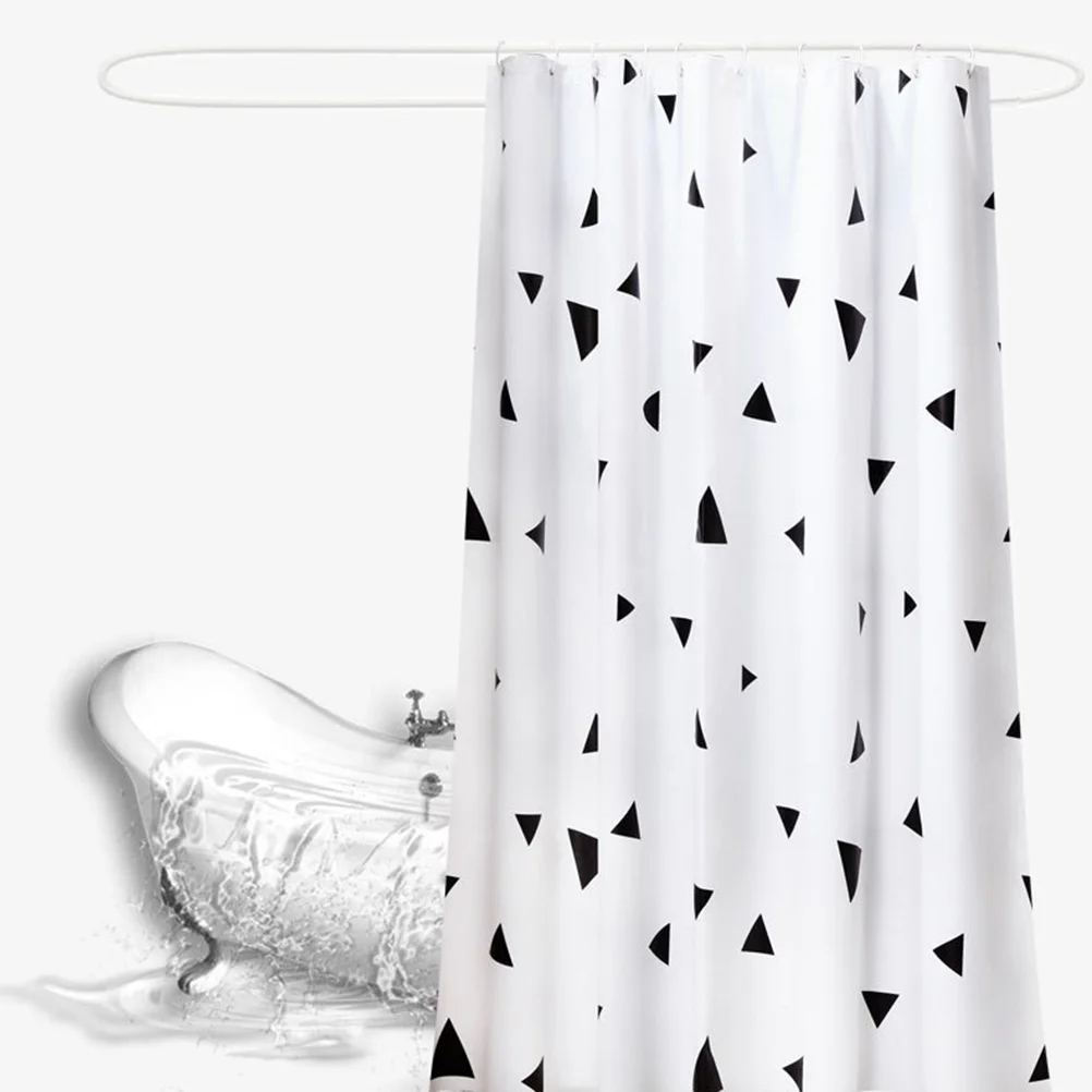 

1Set Waterproof Shower Curtain Simple Elegant Color Thicken Design Privacy Protection Home Bathroom Shower Curtain Assorted Size