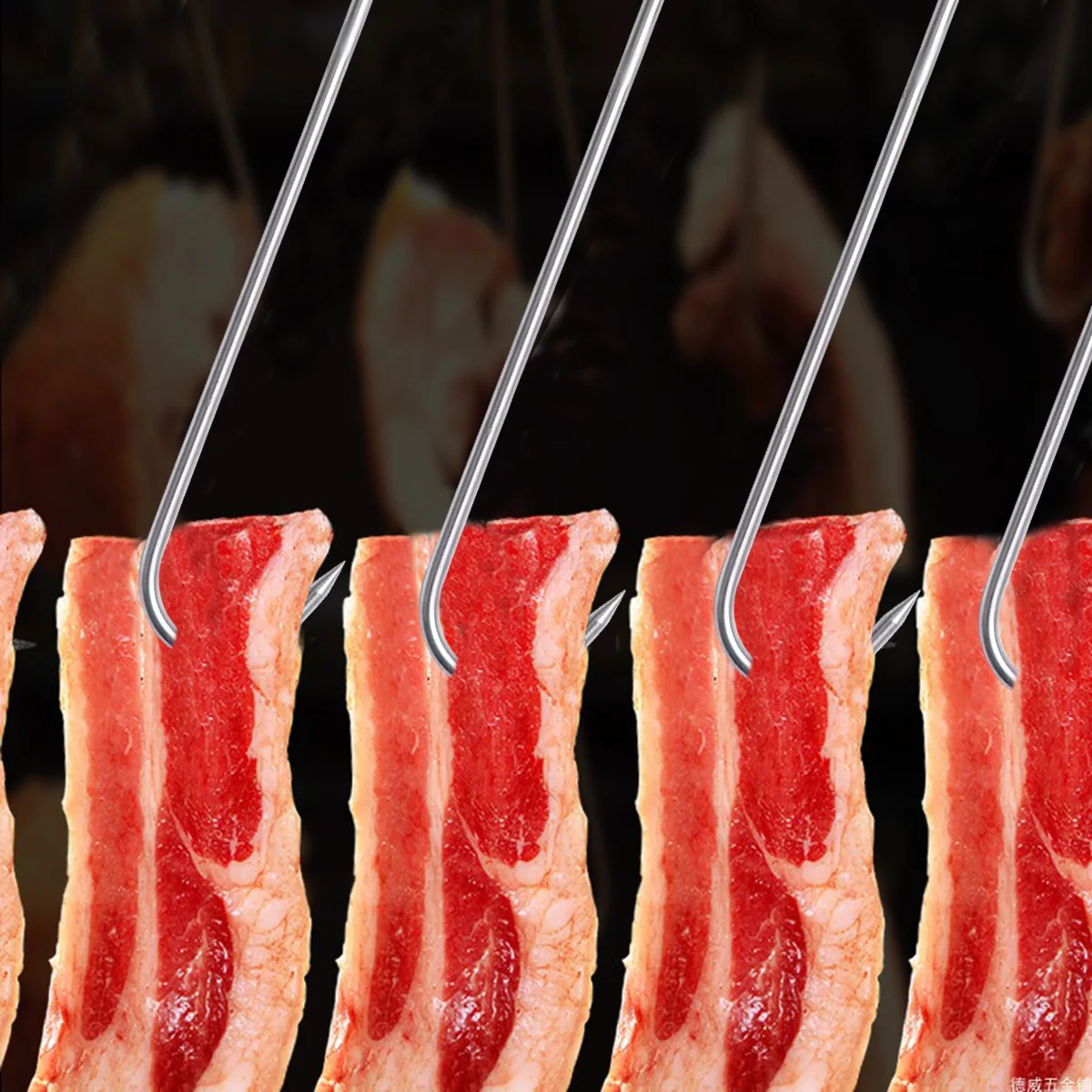 

Stainless Steel Bbq Turner Hook S Shaped Hangers Meat Processing Hooks Cooking Roasted Barbecue Pin Charcoal GrillHooks Steak