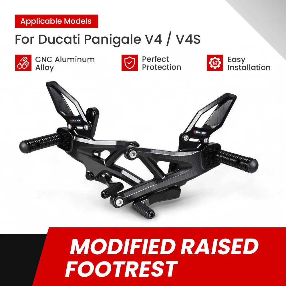 Nuevo MOTO-TRON motocicleta CNC estribos traseros ajustables clavijas de pie plegables para DUCATI Panigale V4 V4S 2025