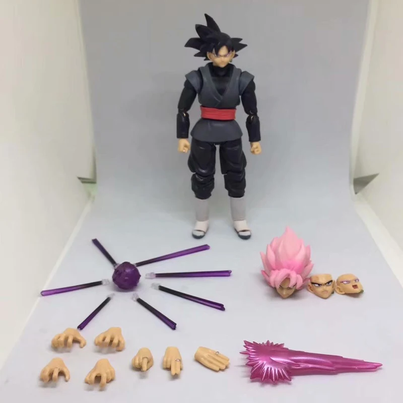 14cm Dragon Ball Black Goku Zamasu Anime Action Figure Super Saiyan Movie Version Dbz Model With Multiple Accessories Toys gifts