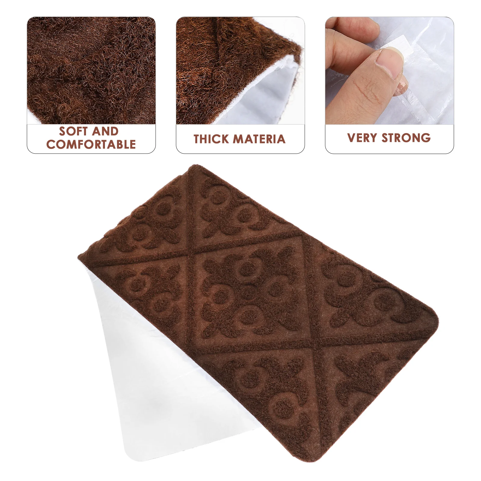 

2pcs Self-Adhesive Treads Non-Slip Mat For Wood Steps Anti-Skid Step Pads Noise Reducing Durable Household Carpet Stair Treads
