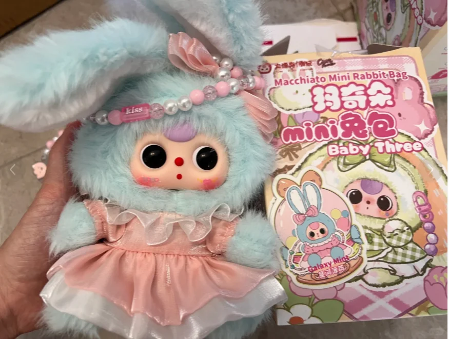 Echte Baby Drie Macchiato Mini Konijn Tas Serie Blind Box Schattige Pop Tas Collectie Desktop Ornament Mode Trend Cadeau