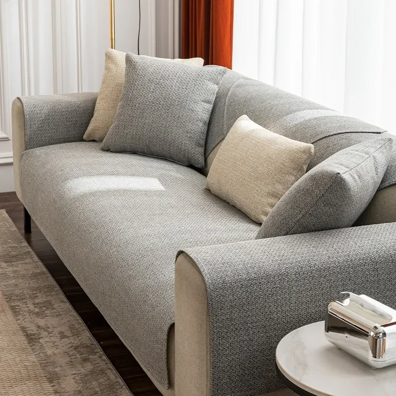 Nordic Universal Sofa Cover for Living Room Non-Slip Soild Color Thick Sofa Cushion Four Seasons Universal Sofa Towel Home Decor