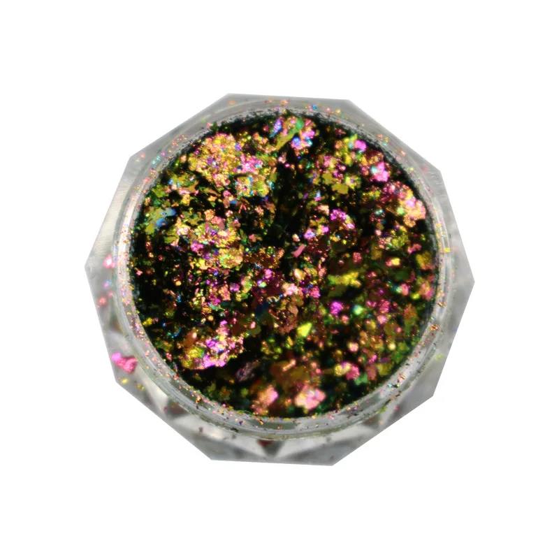 Jars Brocade Cloud Nail Chrome Discoloration Effect Shine Chameleon Nail Decoration Powder Colorful Flakes Nail Glitter Powder