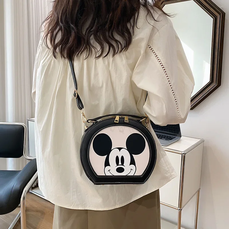 Disney Mickey Mouse Messenger Bag Women Fashion Handbag Small Crossbody Bag Tote Girls Korean Version Leather Shoulder Bags Gift