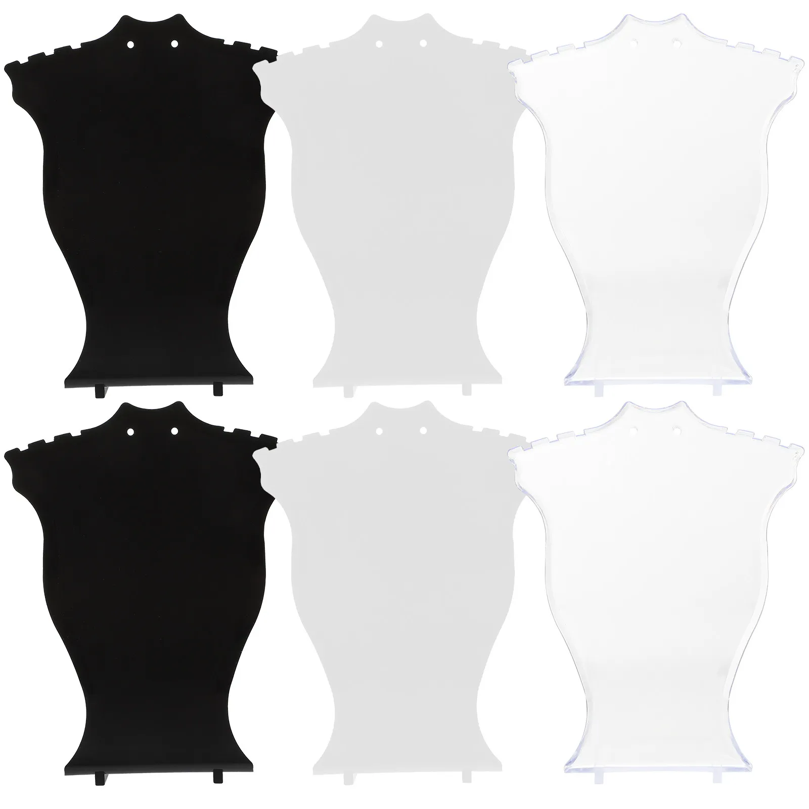 6pcs Necklace Bust Display Stand – ABS Jewelry Organizer with Human Neck Shape for Earrings & Necklaces