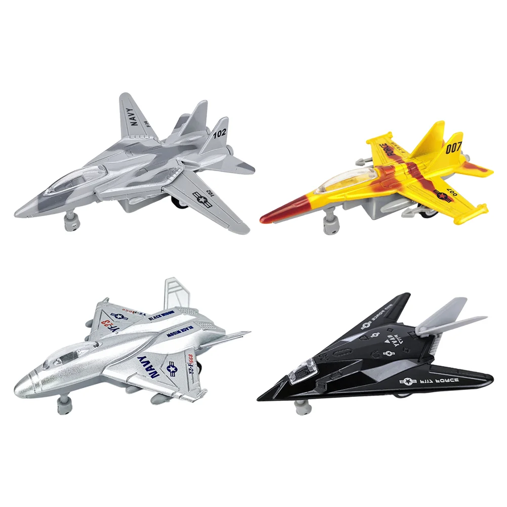 

4 Pcs Fighter Pull Back Plane Child Toys Cargo Airplane Childrens M Alloy Models Aircraft