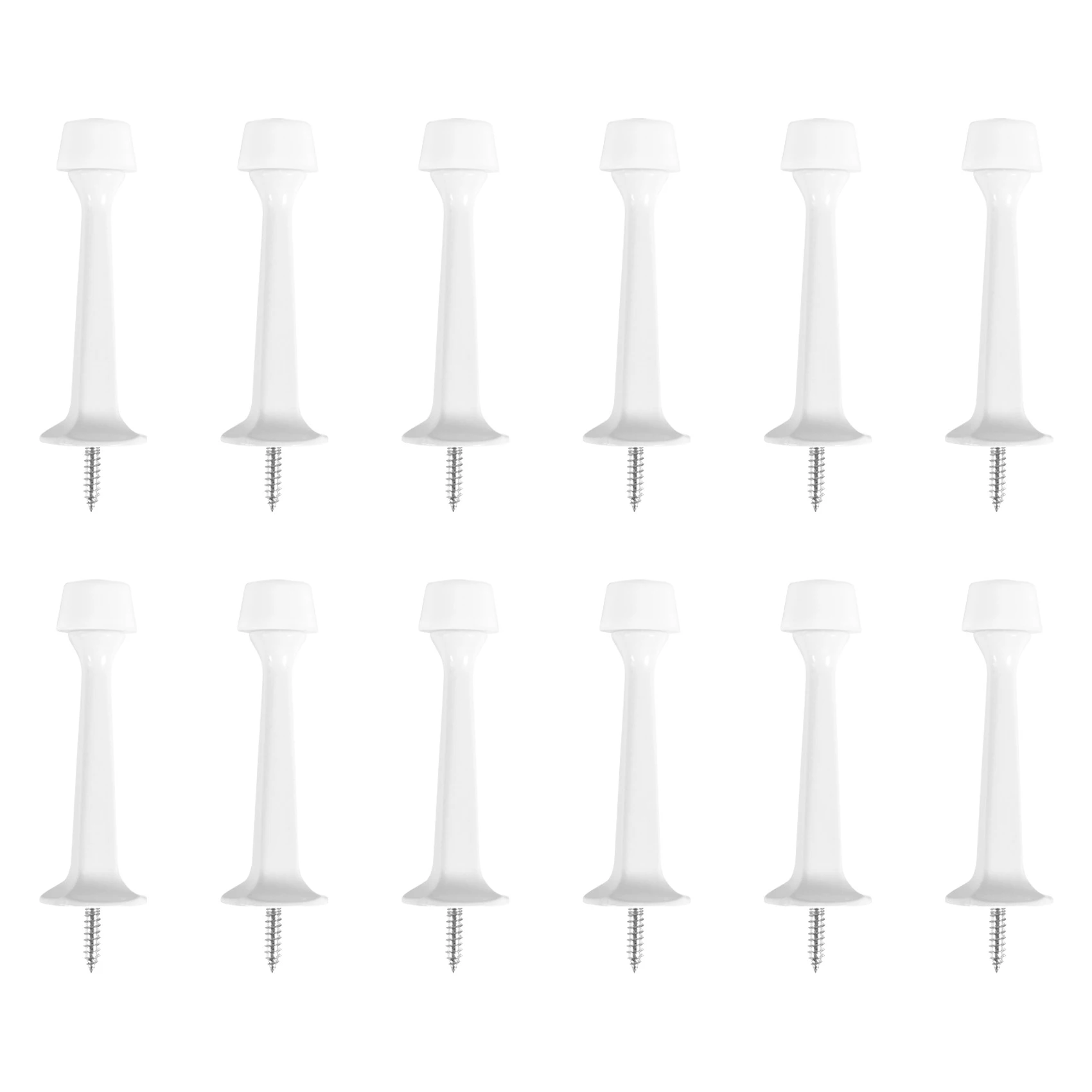 KYCOR-12Pcs Heavy Duty Solid Rigid Door Stops With Rubber Tips Zinc Die Cast Zinc Alloy Door Stops For Walls&Doors