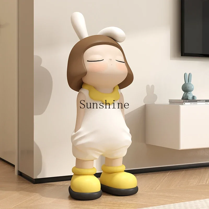 

Cream wind living room floor ornament rabbit cartoon girl tide play sofa TV cabinet home decoration housewarming gifts