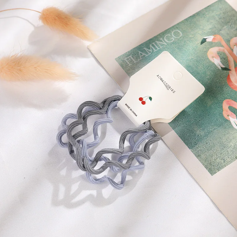 

Kawaii Candy Color Hair Ties Wave Spiral Design High Elastic Ponytail Holders for Women Girls Daily Sports Use