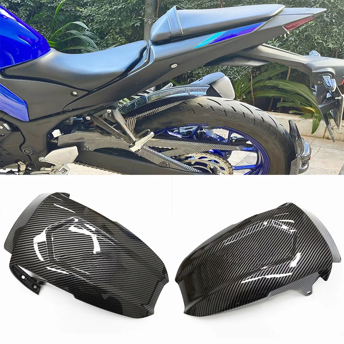 For Yamaha YZF R25 R3 YZF-R25 YZF-R3 MT03 MT25 2014 -2020 Motorcycle Rear Fender Hugger Cover Mudguard Guard Chain Guard Fairing