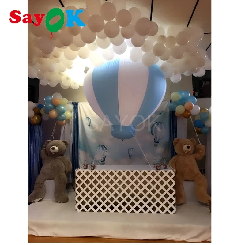 Sayok 3/5ft Large Inflatable Hot Air Balloon PVC Inflatable Strips Balloon no Frame for Advertising Event Birthday Party Decor