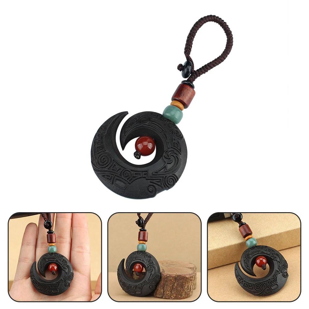 Chinese Ebony Keychain Durable Lightweight Portable Creative Design Unique Key Pendant Car Keyring Bag Pendant Multipurpose