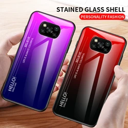 For Xiaomi Poco X3 NFC X3Pro Case Gradient Tempered Glass Phone Cover Soft Bumper Xiaomi Poco X3Pro X3NFC Shockproof Glass Cases