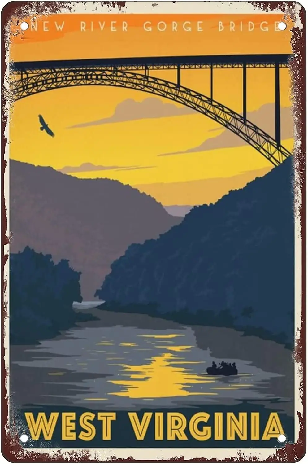 West Virginia Vintage Tin Metal Funny Novelty Metal Sign Retro Wall Decor for Home Gate Garden Bars Restaurants Cafes