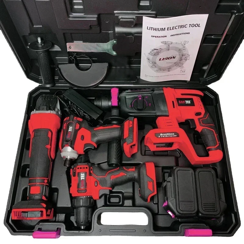 Saktec Factory 21v portable electric cordless pulse brushless screwdriver 18V compact wireless impact drill Lithium Battery kit - Image 2