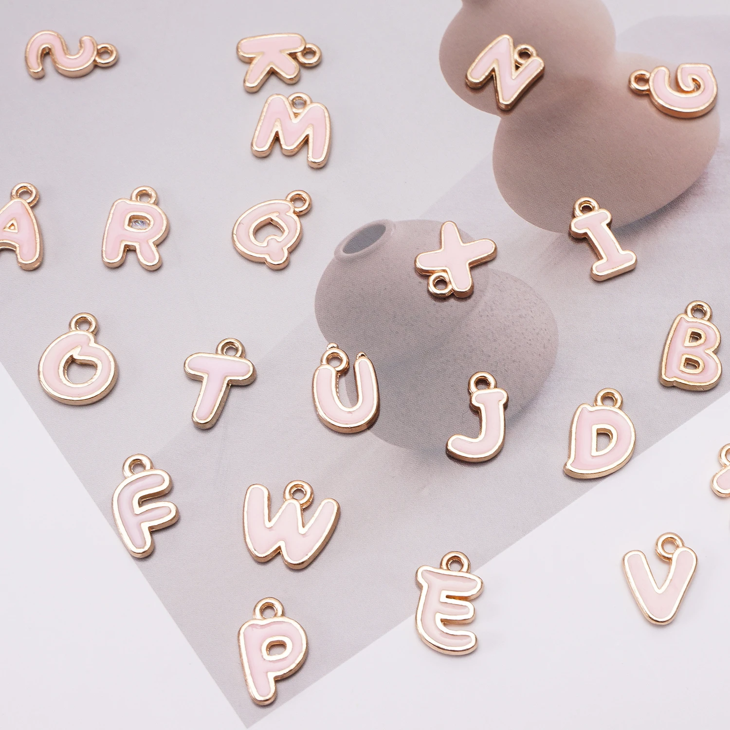 2/26Pcs Alloy A-Z 26 Letters Charms Pendants For Making DIY Name Jewelry Necklace Bracelet Earrings Birthday Mother's Day Gifts