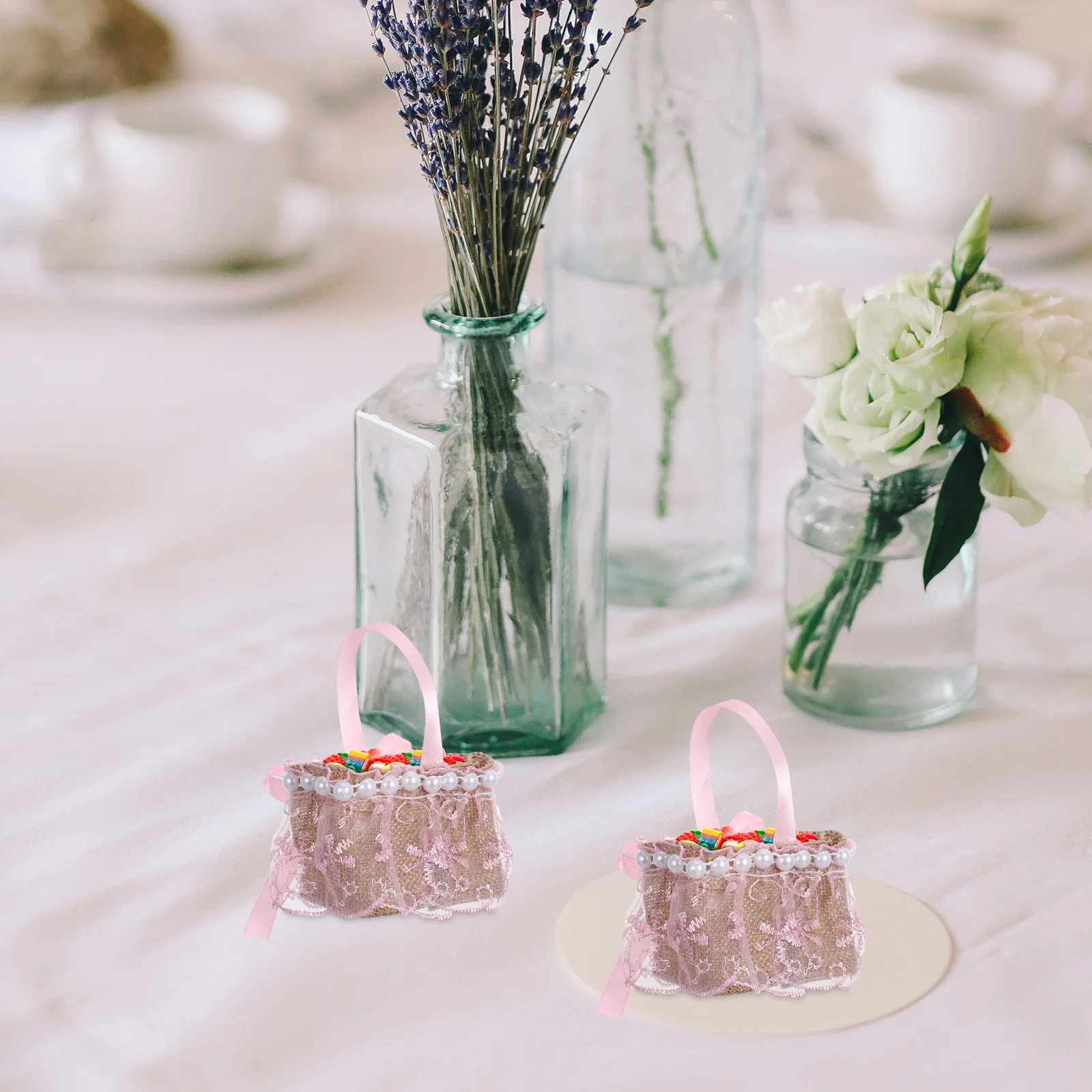 

12Pcs Cute Wedding Candy Basket Elegant Bowknot Design European Style Favor Box for Party Bridal Shower Holiday Event