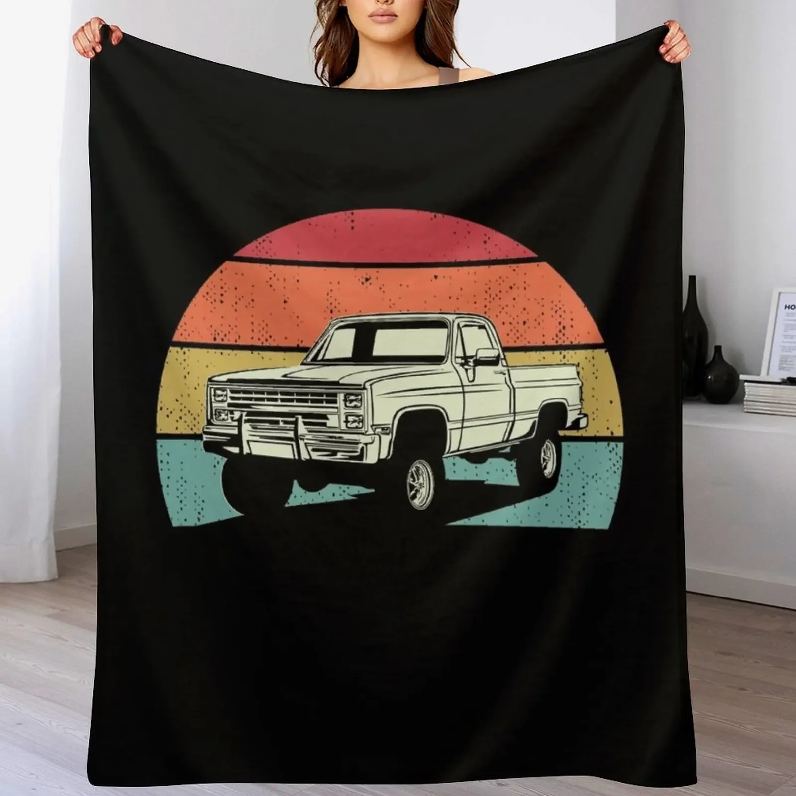 

Vintage Squarebody Truck Classic Square Body Pickup Throw Blanket Ultra Plush Cozy Blanket for Napping Sleeping