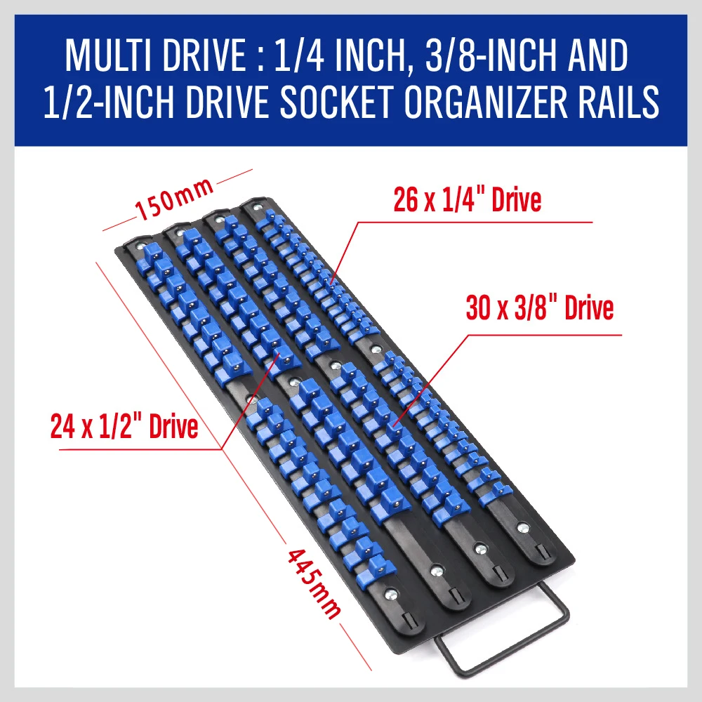 Imagem -02 - Universal Socket Organizer Chave Titulares Rail Bracket Ferramentas de Reparação Chave de Parede Home Tools Traight 2