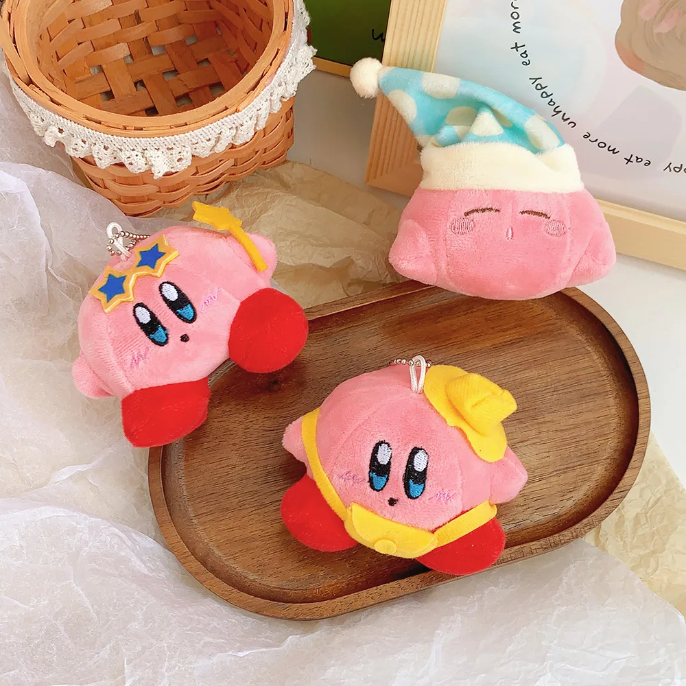 Kawaii Sanrio Kirby Keychain Pendant Cartoon Anime Plush Doll Toys Bag Decor Soft  Cute Keychain Pendant for Keyring Girls Gifts