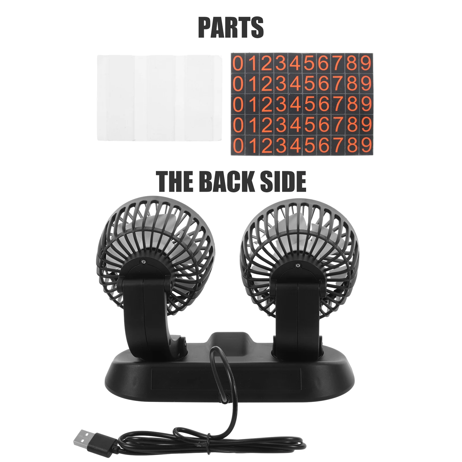 

Double-Head Car Cooling Fan Portable USB Powered Rotatable Fan for Dashboard Vehicle Air Circulation Car Fans That Blow Cold Air