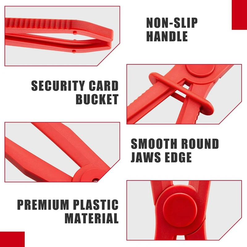 12pçs alicate de braçadeira de mangueira, alicate de pitada de mangueira, alicate de mangueira, braçadeira de linha de combustível, ferramenta de braçadeira de pitada vermelha, 3 tamanhos