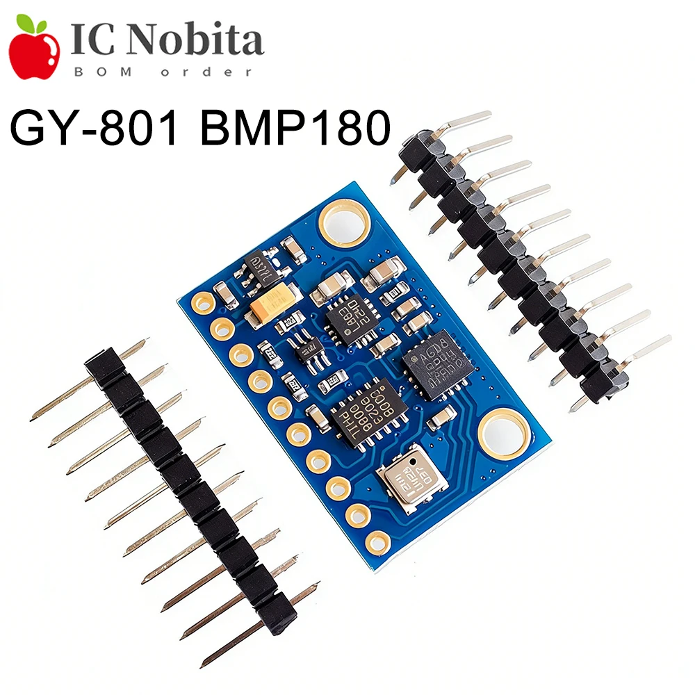 1PCS Original GY-801 BMP180 9-Axis IMU Sensor Module with Magnetometer, Accelerometer, Gyroscope for MWC Flight Control New