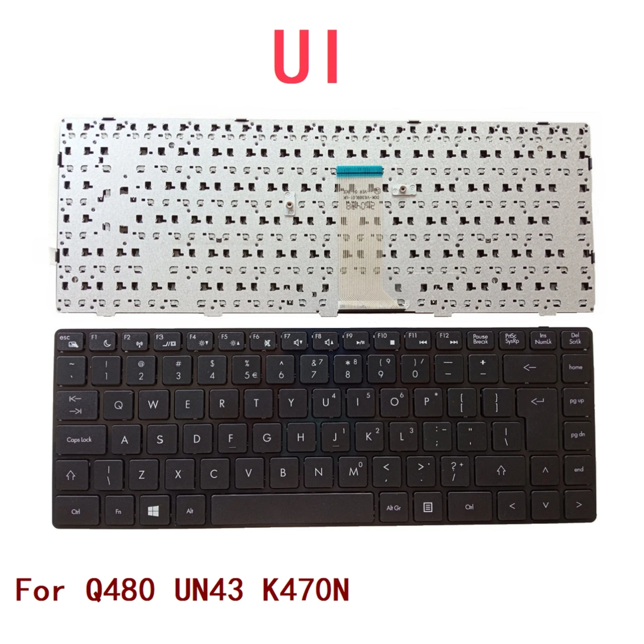 

New UI Laptop Keyboard For HASEE Q480 UN43 K470N Notebook PC Replacement